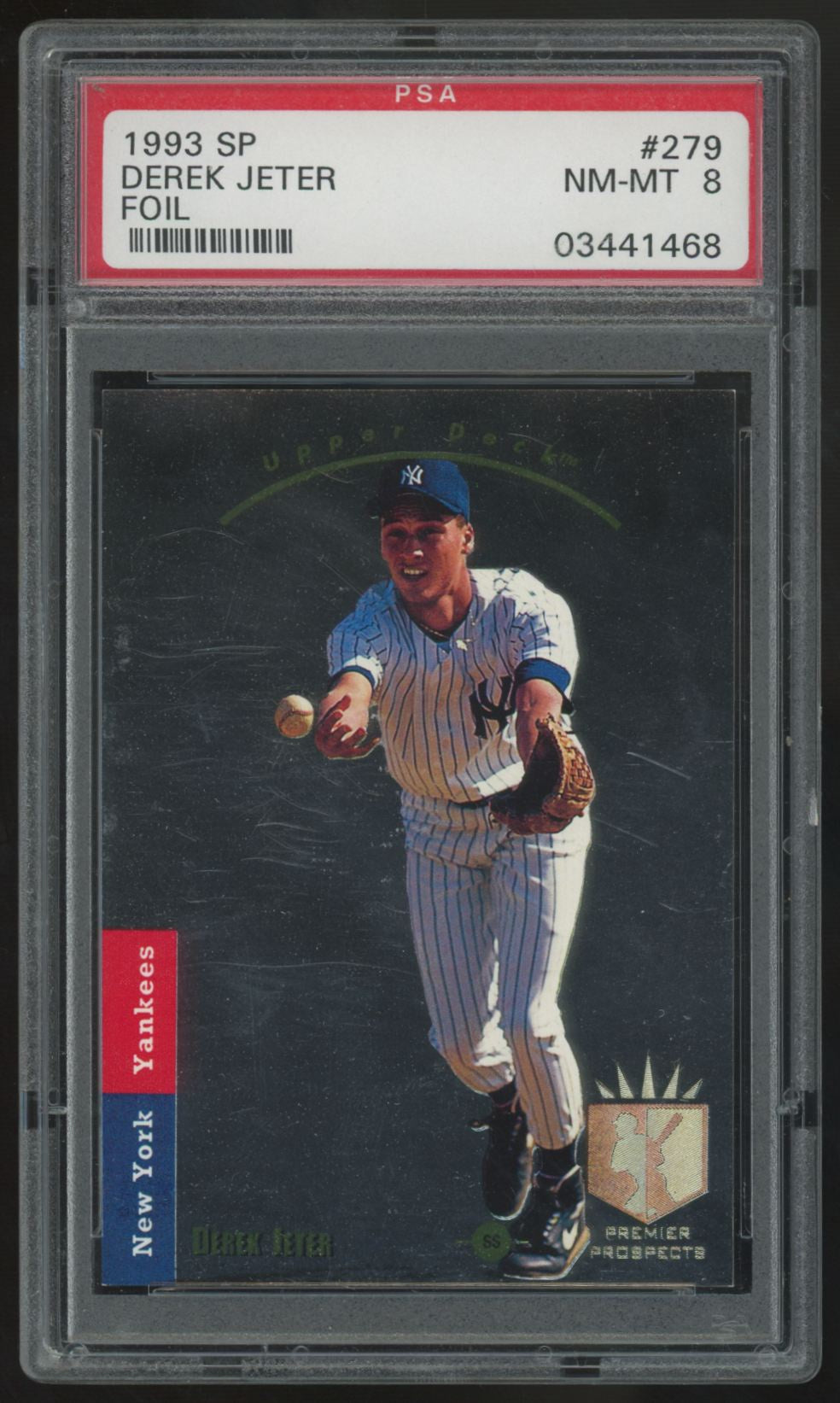 1993 Upper Deck SP Derek Jeter Prospect Foil #279 PSA 8
