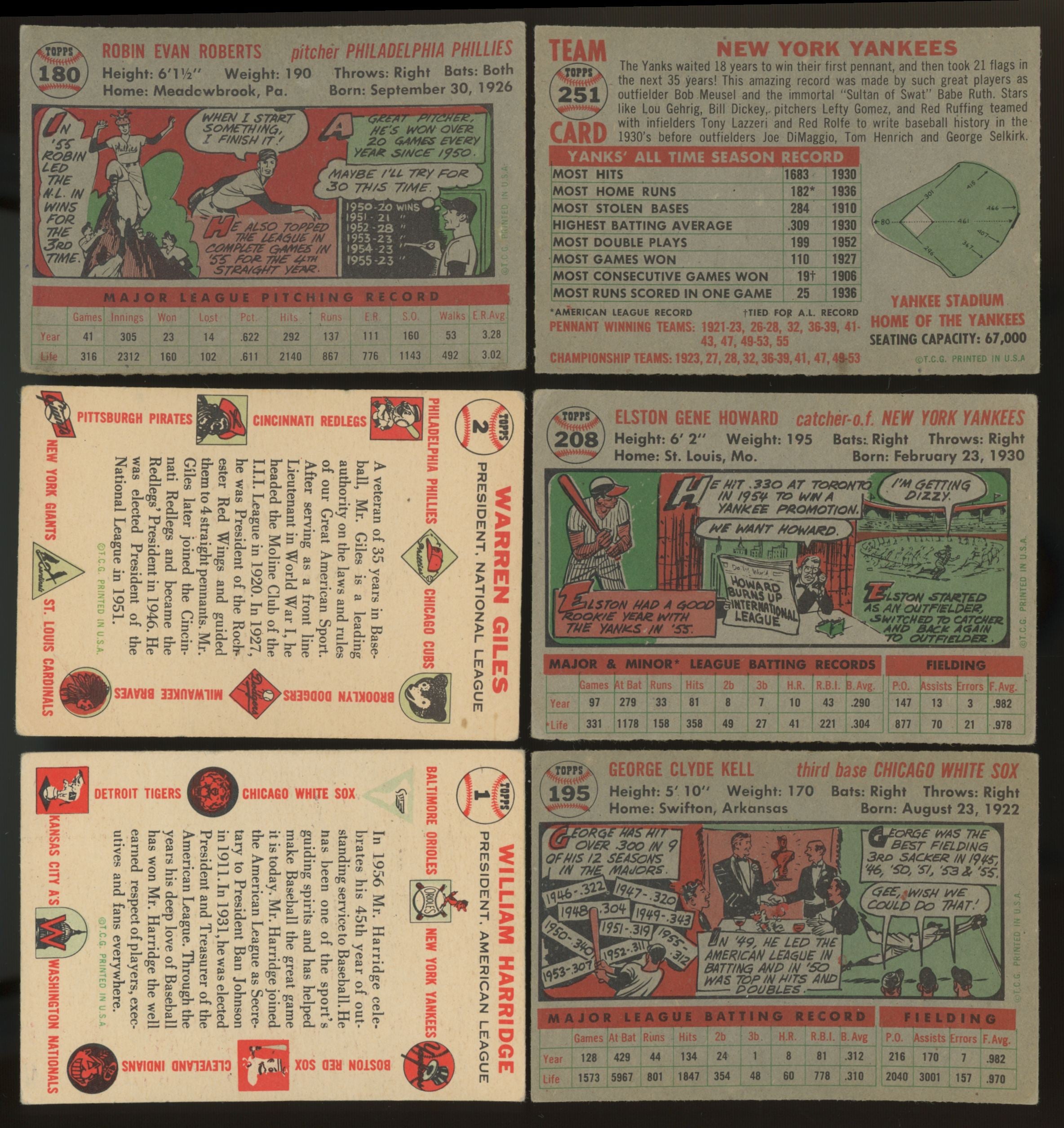 1956 Topps Baseball Complete Set (340) VG-EX