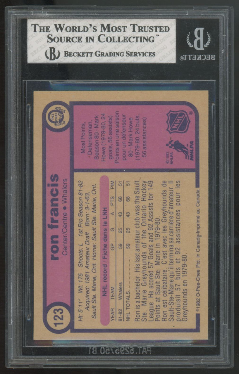 1982-83 O-Pee-Chee Ron Francis RC #123 BGS 8