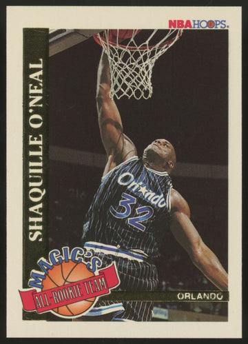 1992-93 Skybox NBA Hoops Shaquille O'Neal RC Magic's All-Rookie Team #1 "A"