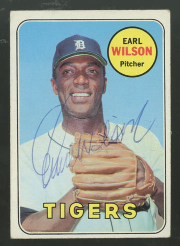 1969 Topps Earl Wilson #525 Signed Auto JSA