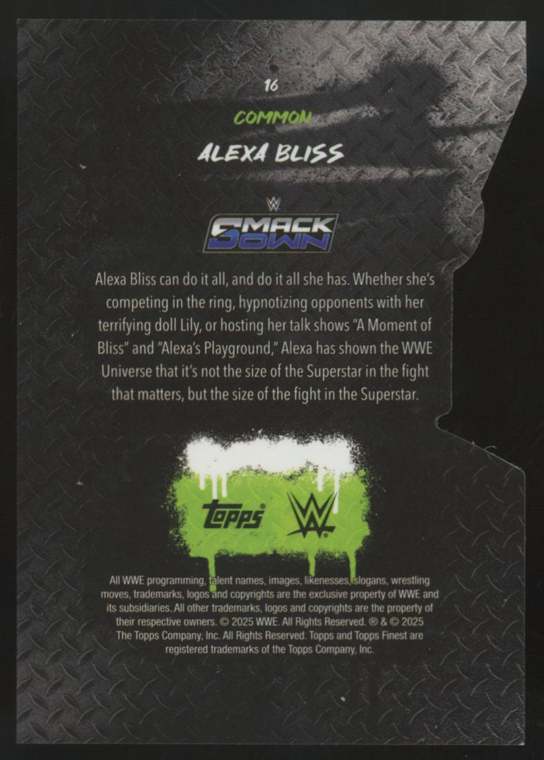 2025 Topps Finest WWE Alexa Bliss Common Die-Cut Refractor /99 #16