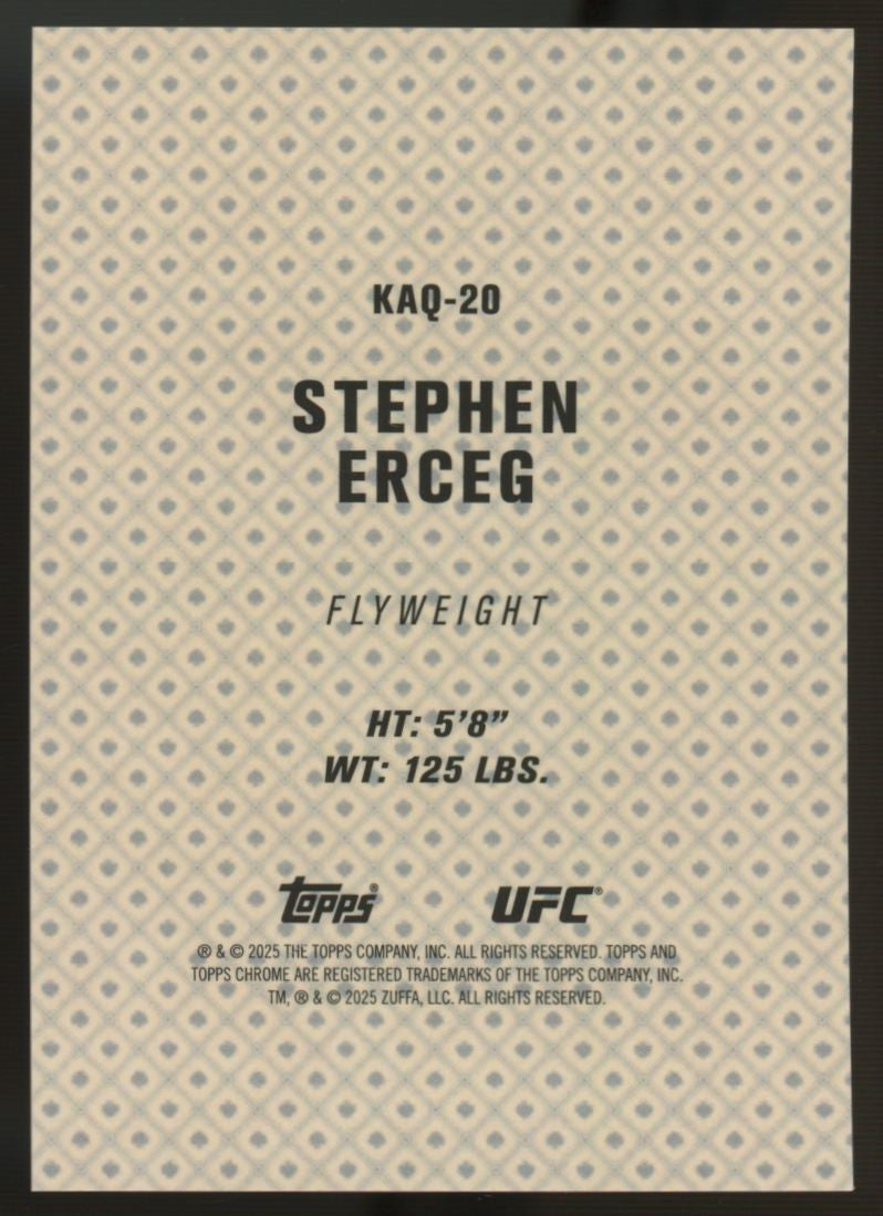 2025 Topps Chrome UFC Stephen Erceg RC Flyweight Kings #KAQ-20