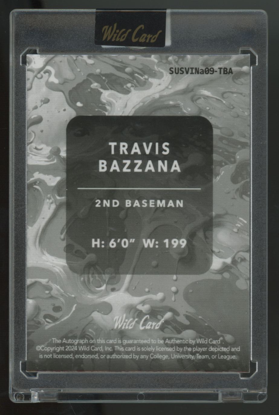 2024 Wild Card Splat Travis Bazzana PRC Red, White, Blue Auto 1/1 #SUSVINa09-TBA