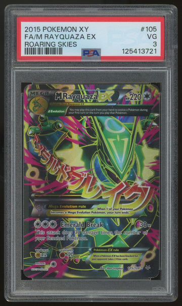 2015 Pokemon M Rayquaza EX Roaring Skies Full Art #105 PSA 3