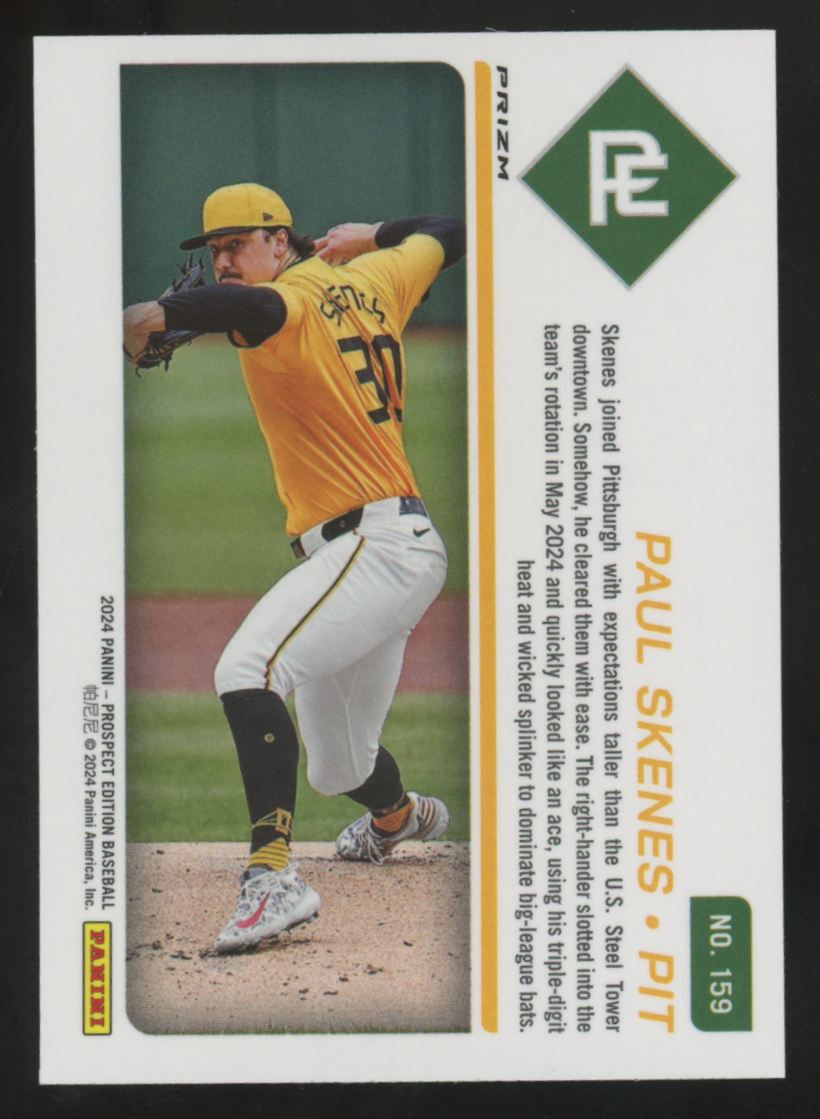 2024 Panini Prospect Edition Paul Skenes RC Prospect Ticket #159