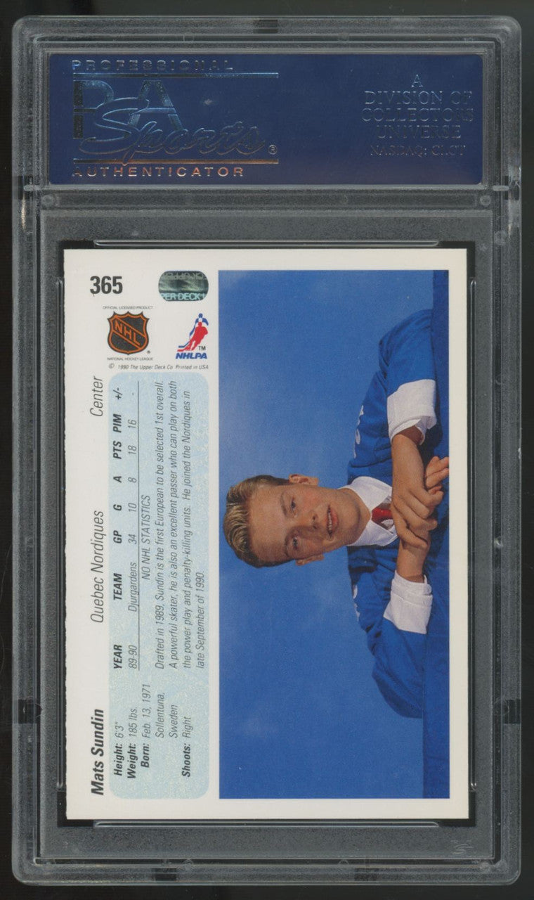 1990-91 Upper Deck Mats Sundin RC #365 PSA 10