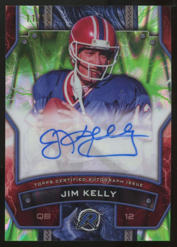 2024 Topps Resurgence Jim Kelly Signature Lime Green Power Surge Auto /15 #RS-JK