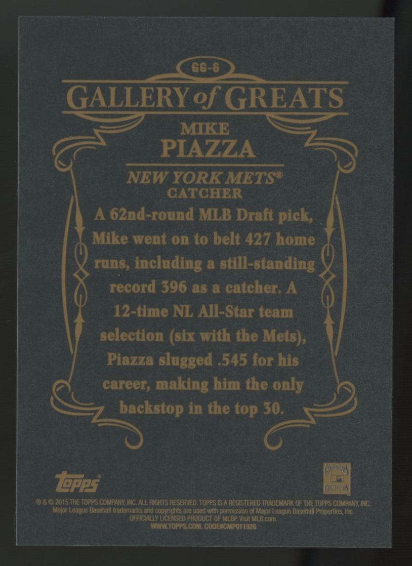 2015 Topps Mike Piazza Gallery Of Greats Gold /99 #GG-6