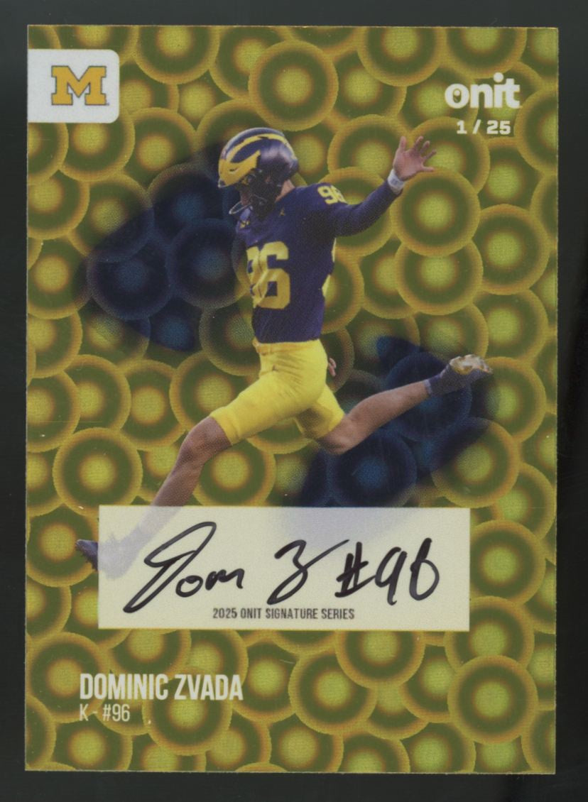 2025 Onit University Of Michigan Dominic Zvada Gold Circles Auto /25 #S-9
