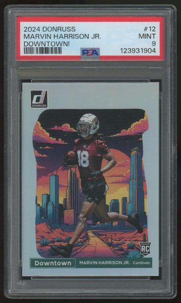 2024 Panini Donruss Marvin Harrison Jr. RC Downtown! SSP #12 PSA 9 *904