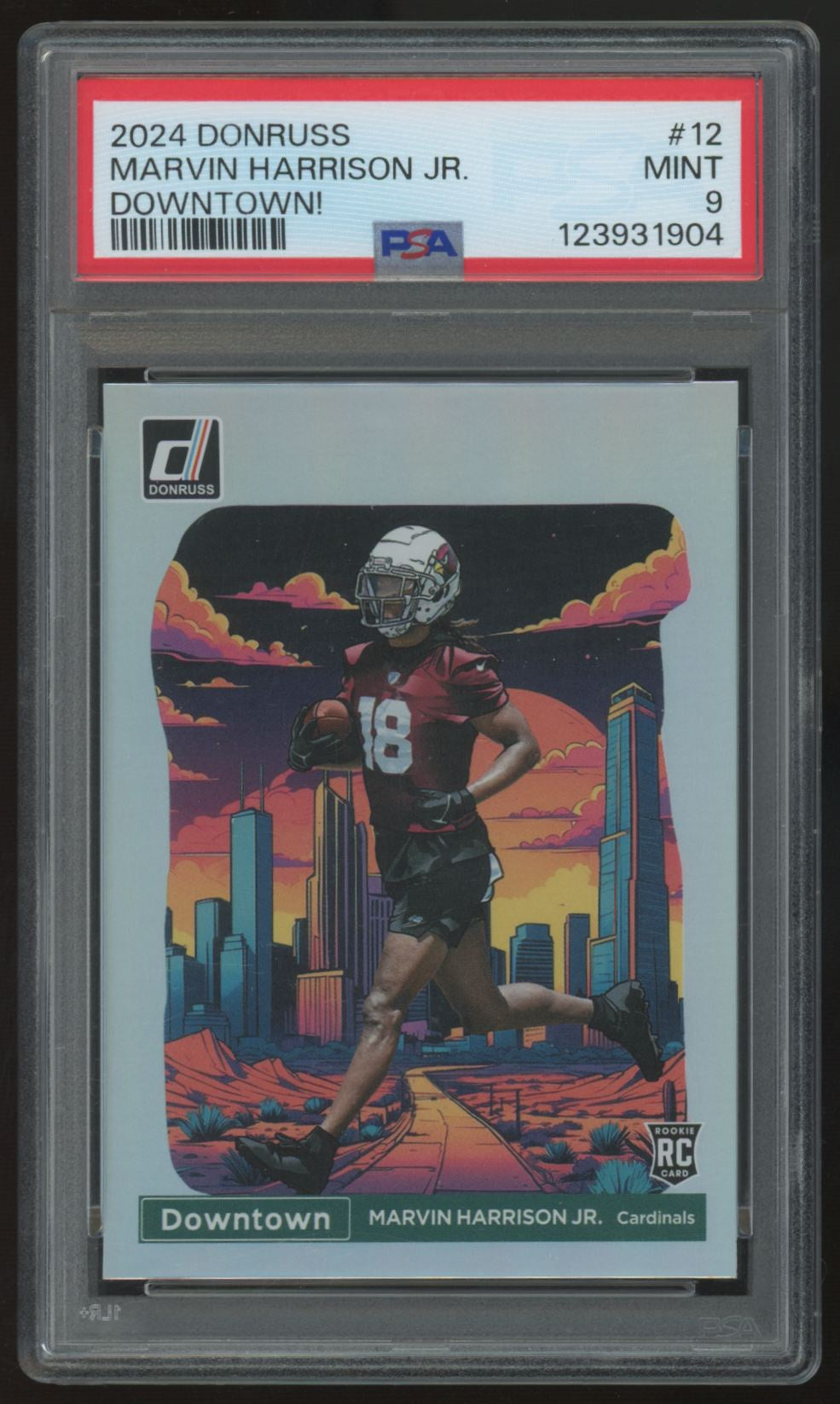 2024 Panini Donruss Marvin Harrison Jr. RC Downtown! SSP #12 PSA 9 *904