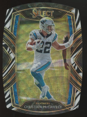 2020 Panini Select Christian McCaffrey Zebra Die-Cut Prizm SSP #207