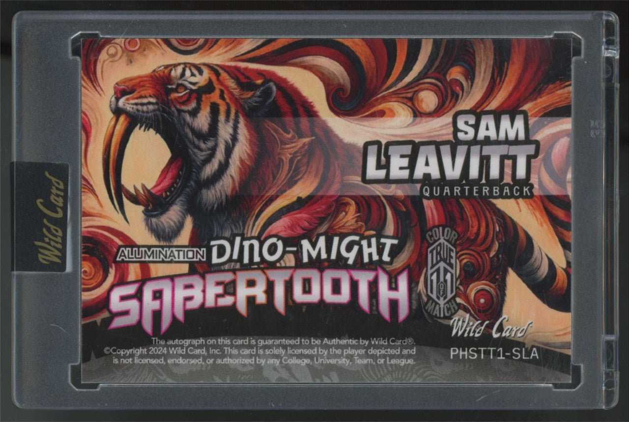 2024 Wild Card Alumination Sam Leavitt Dino-Might Sabertooth Auto 1/1