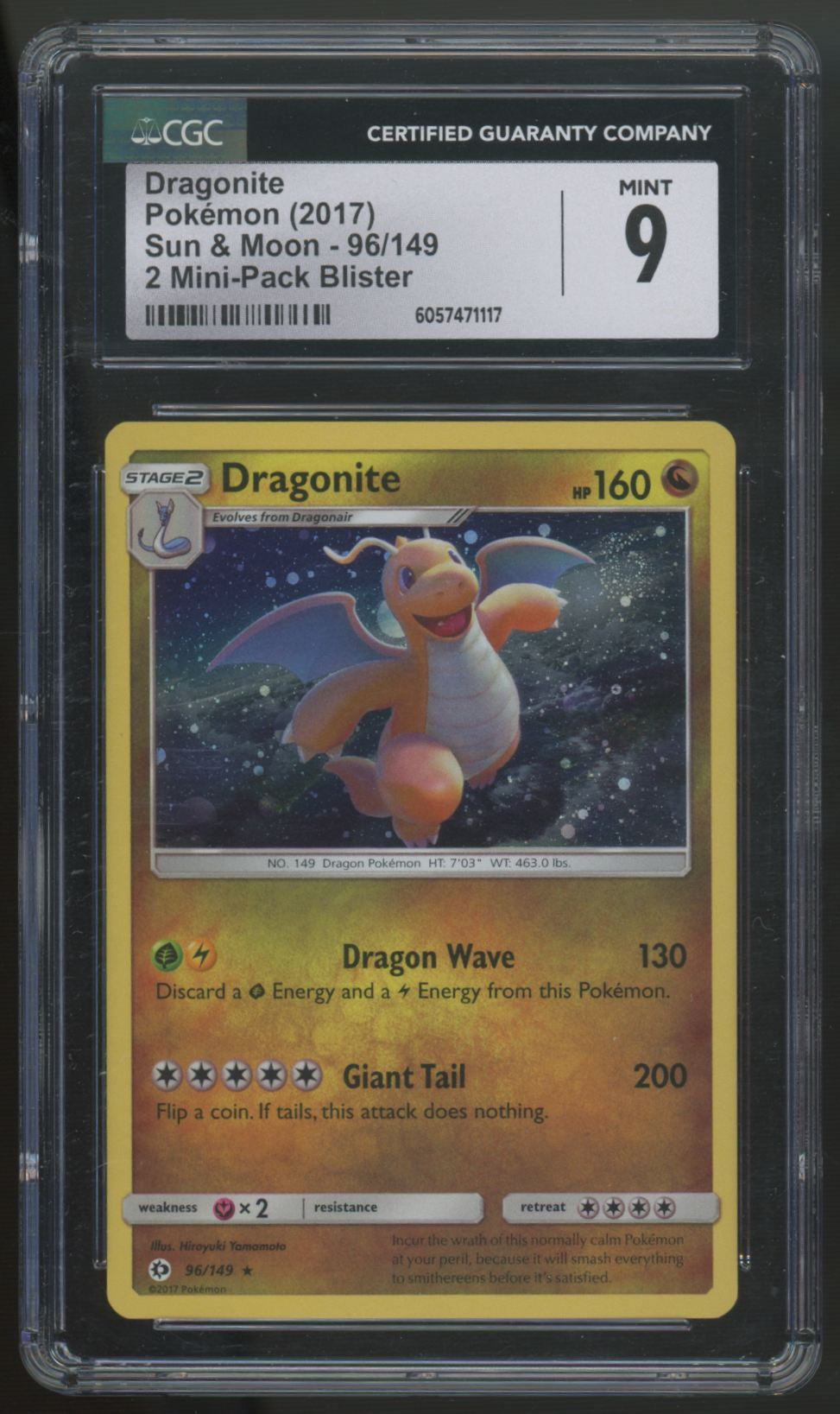 2017 Pokemon Dragonite Blister Holo Promo #96 CGC 9