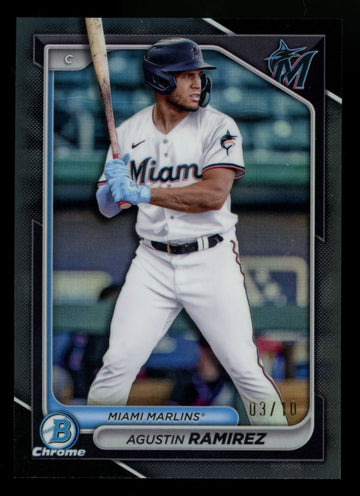 2024 Bowman Draft Agustin Ramirez Chrome Black Refractor /10 #BDC-133
