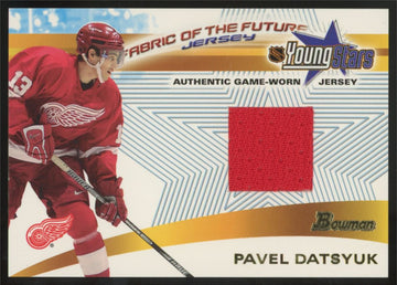 2001-02 Bowman Young Stars Pavel Datsyuk RC Fabric Of The Future Patch (Crease)