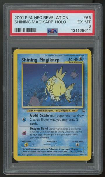 2001 Pokemon Shining Magikarp Neo Revelation Holo #66 PSA 6