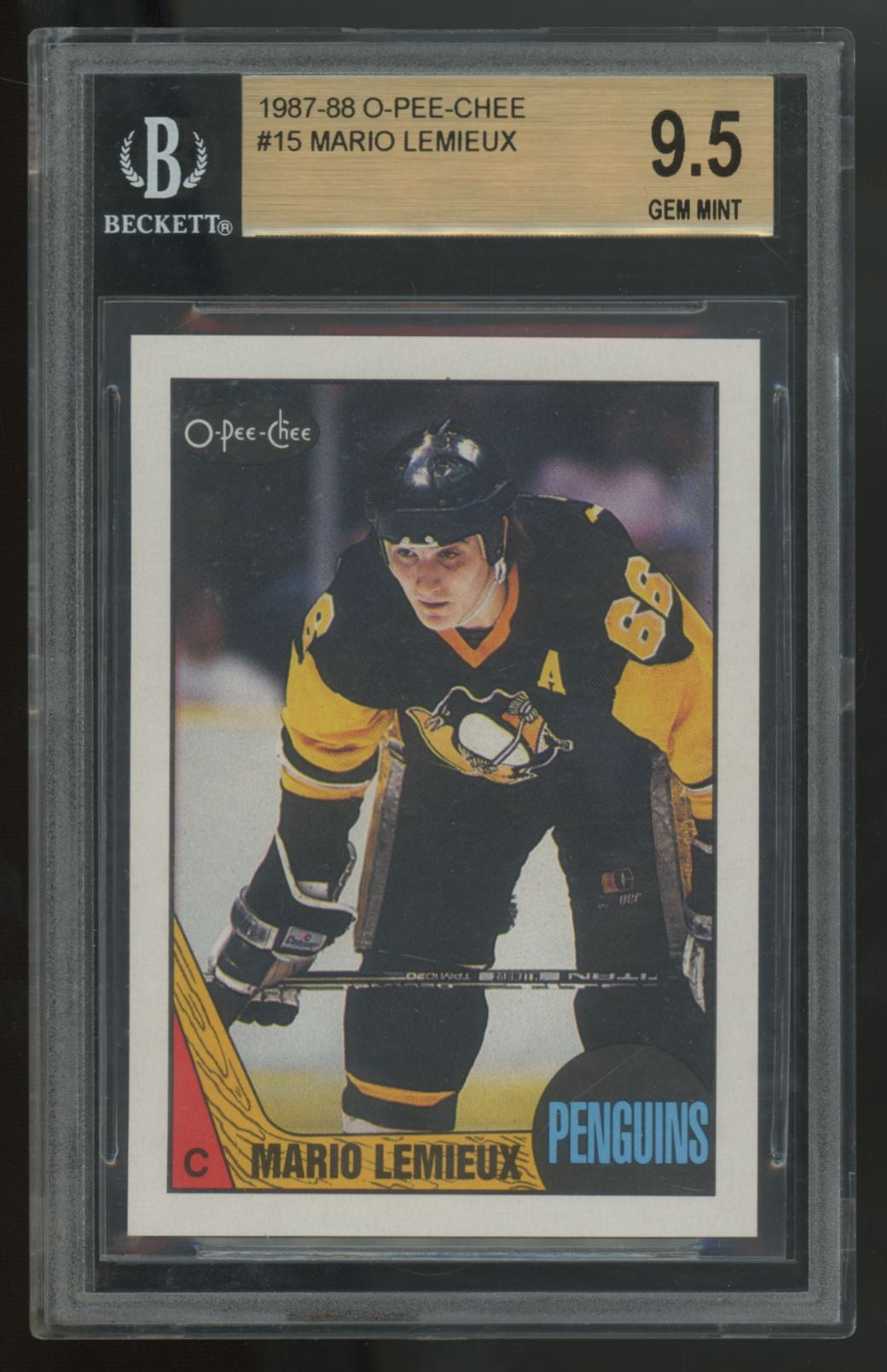 1987-88 O-Pee-Chee Mario Lemieux #15 BGS 9.5