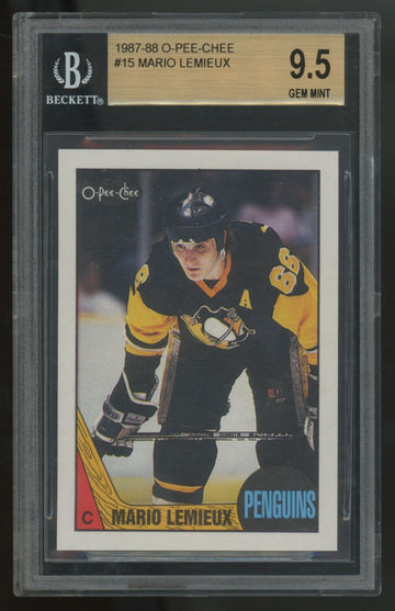1987-88 O-Pee-Chee Mario Lemieux #15 BGS 9.5