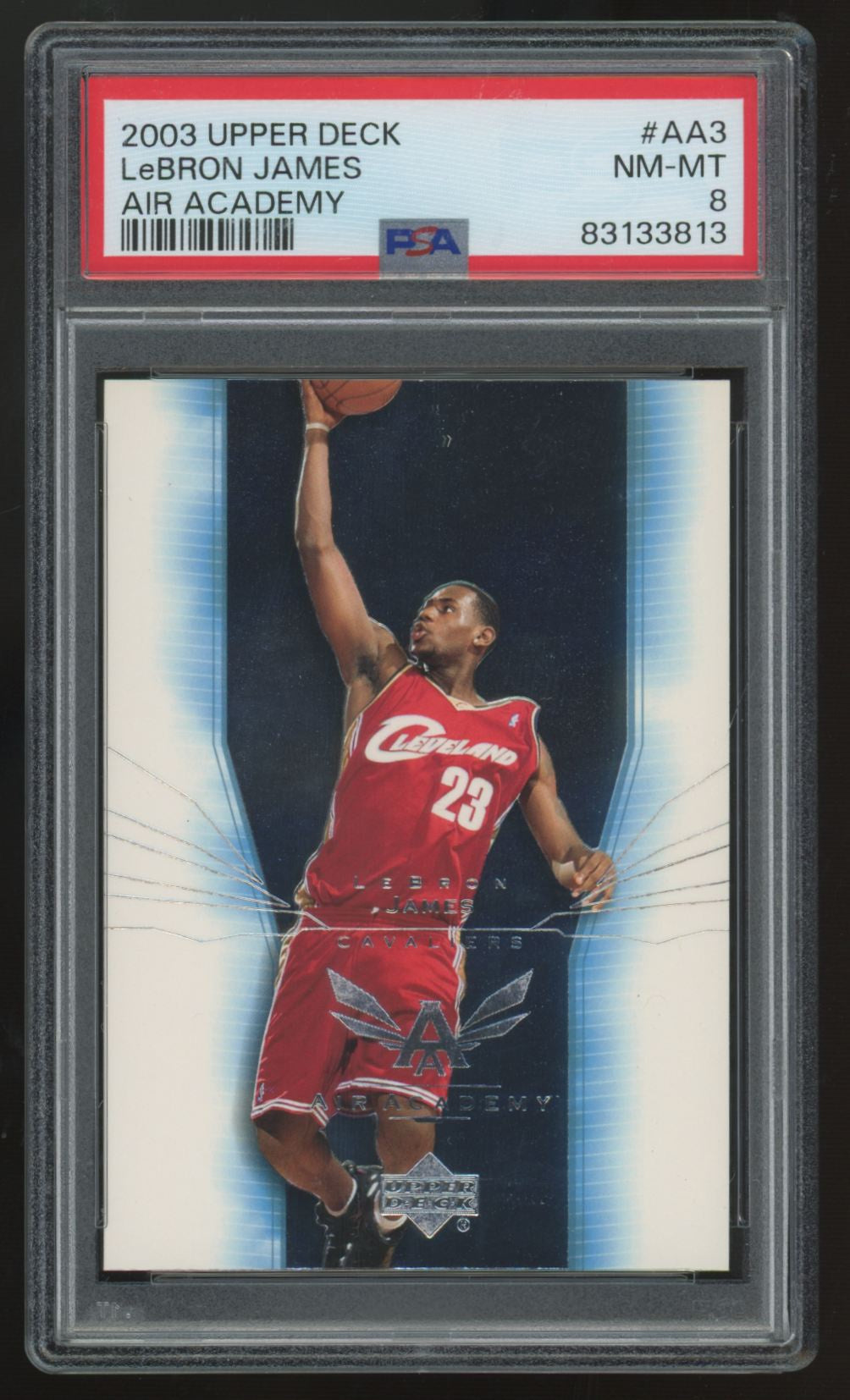 2003-04 Upper Deck LeBron James RC Air Academy #AA3 PSA 8
