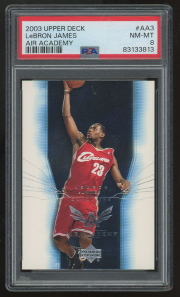 2003-04 Upper Deck LeBron James RC Air Academy #AA3 PSA 8