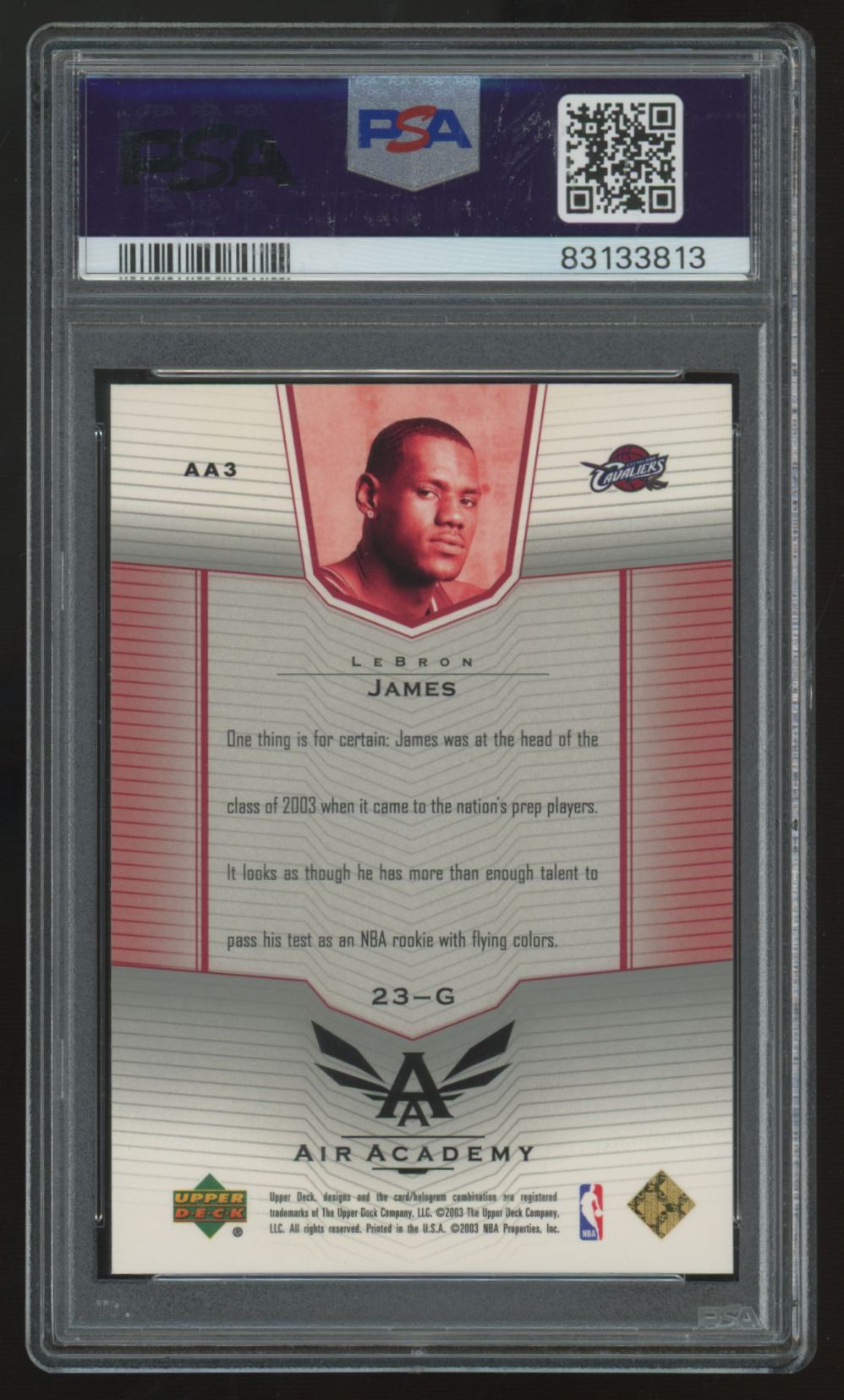 2003-04 Upper Deck LeBron James RC Air Academy #AA3 PSA 8