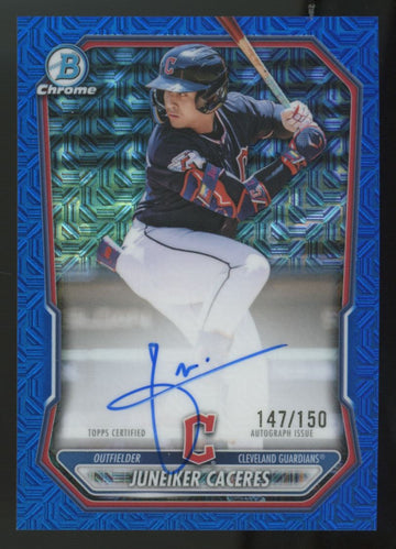 2026 Bowman Mega Juneiker Caceres Blue Mojo Auto /150 #BMA-JCAC