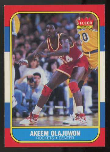 1986-87 Fleer Premier Akeem Olajuwon RC #82 EX+