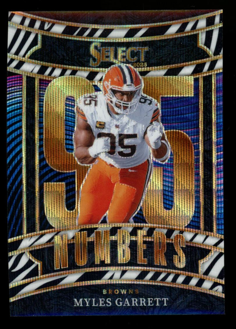 2025 Panini Select Myles Garrett Numbers Zebra Prizm SSP #4