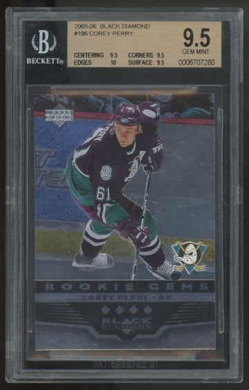 2005-06 UD Black Diamond Corey Perry RC Rookie Gems #196 BGS 9.5