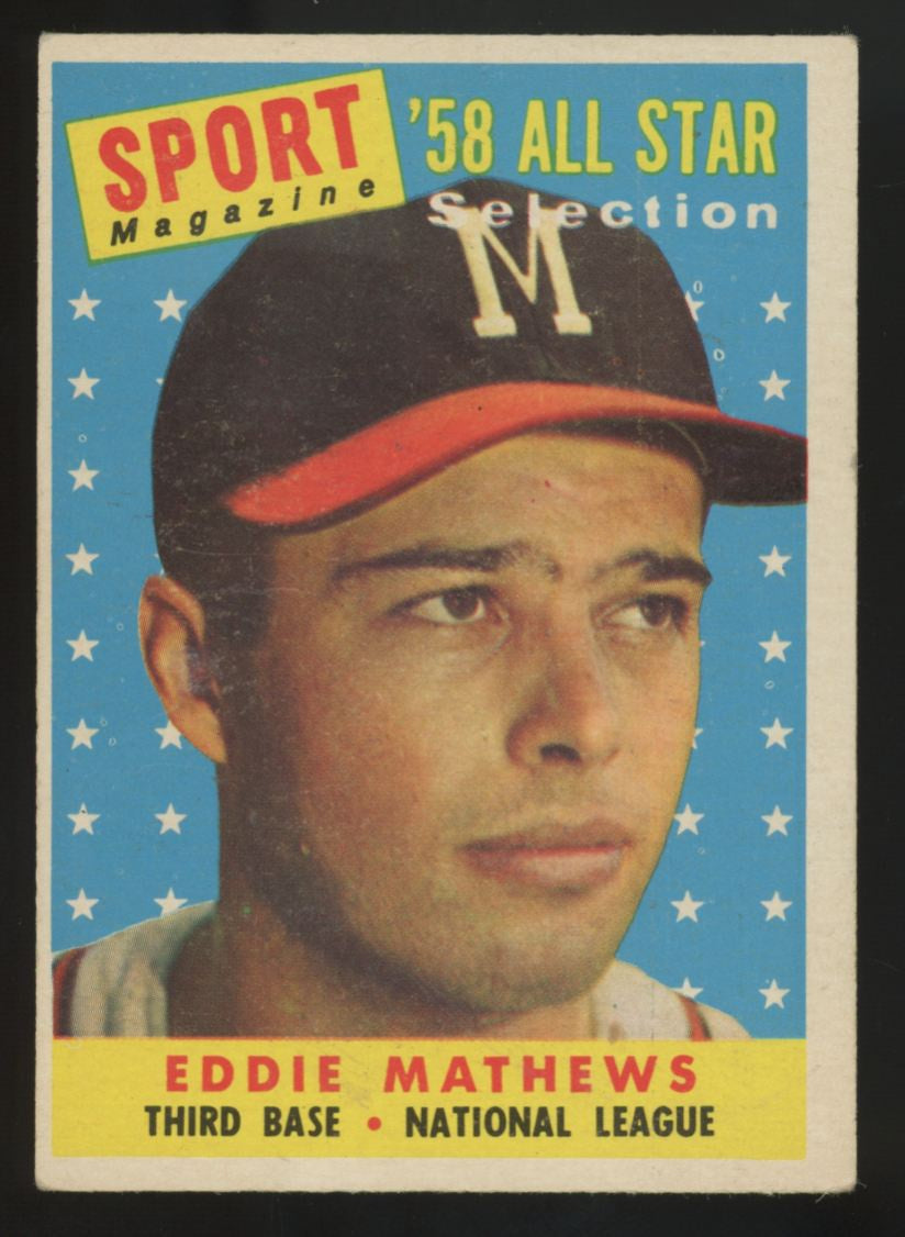 1958 Topps Eddie Mathews All Star #480 G/VG (Wrinkles)