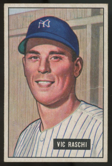 1951 Bowman Vic Raschi #25 EX+