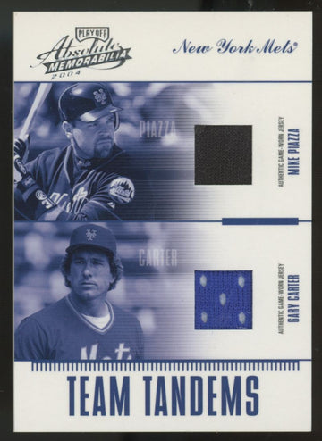 2004 Playoff Absolute Mike Piazza/Gary Carter Team Tandems Dual Patch /250