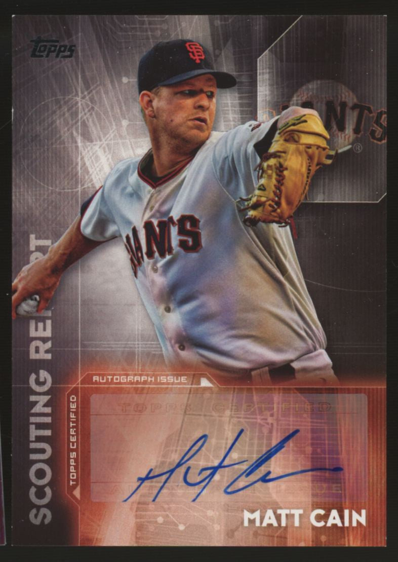 2016 Topps Baseball Matt Cain Scouting Report Auto #SCA-MCA