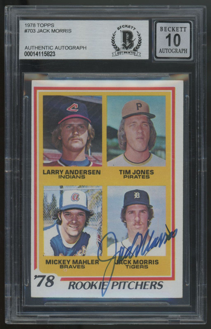 1978 Topps Jack Morris RC Signed Auto BGS Authentic 10 *823