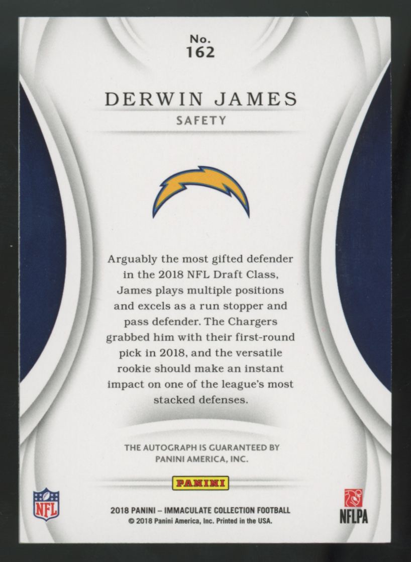 2018 Panini Immaculate Collection Derwin James RC Auto /99 #162