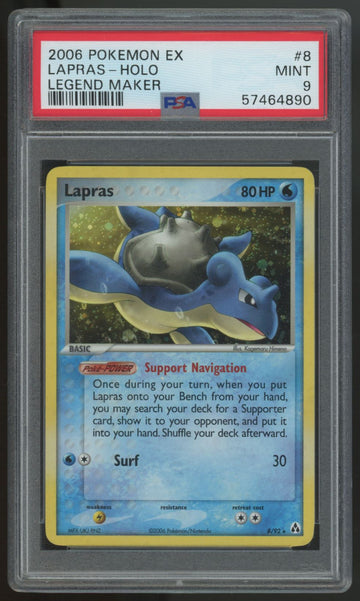 2006 Pokemon Lapras Legend Maker Holo #8 PSA 9