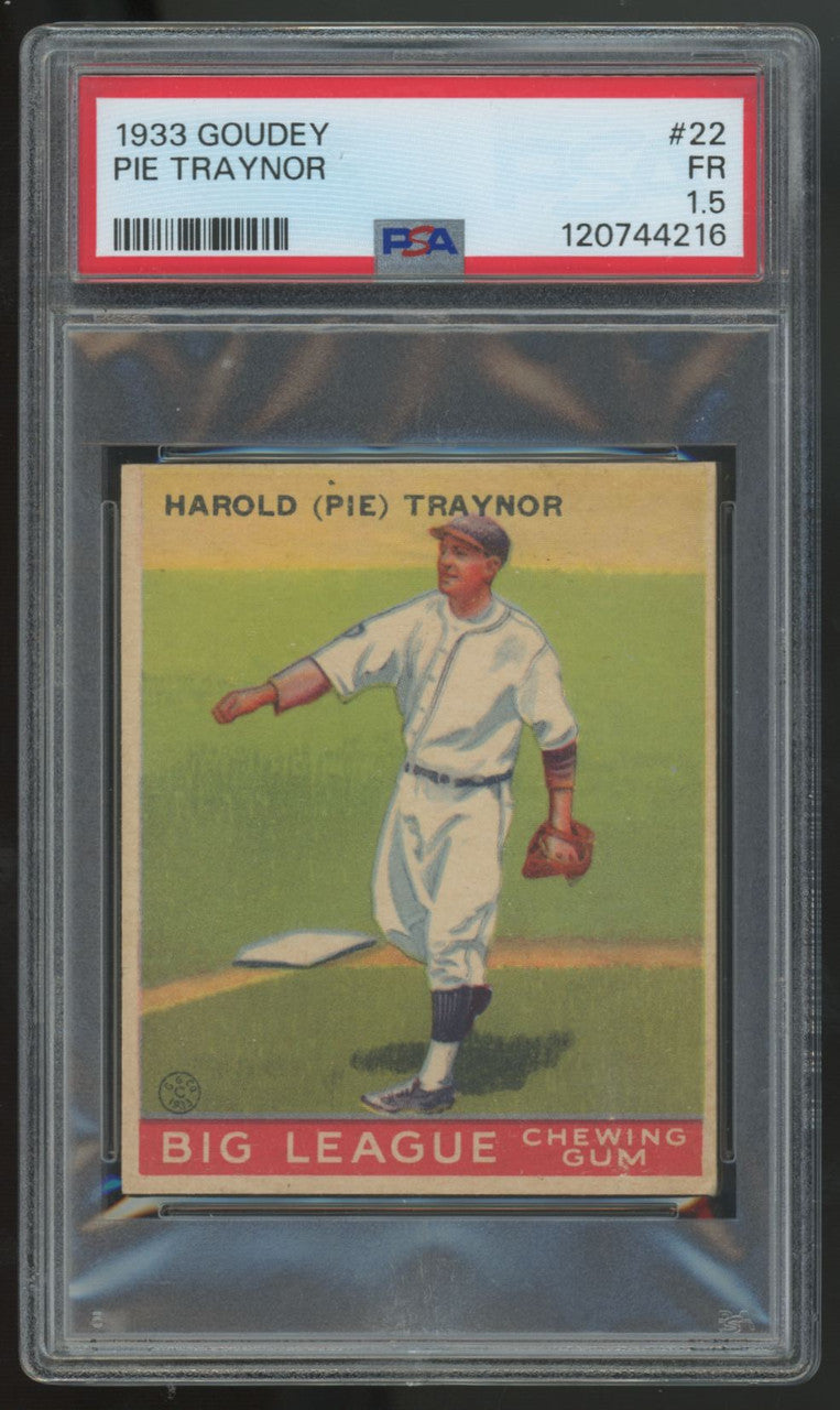 1933 Goudey Harold "Pie" Traynor RC #22 PSA 1.5