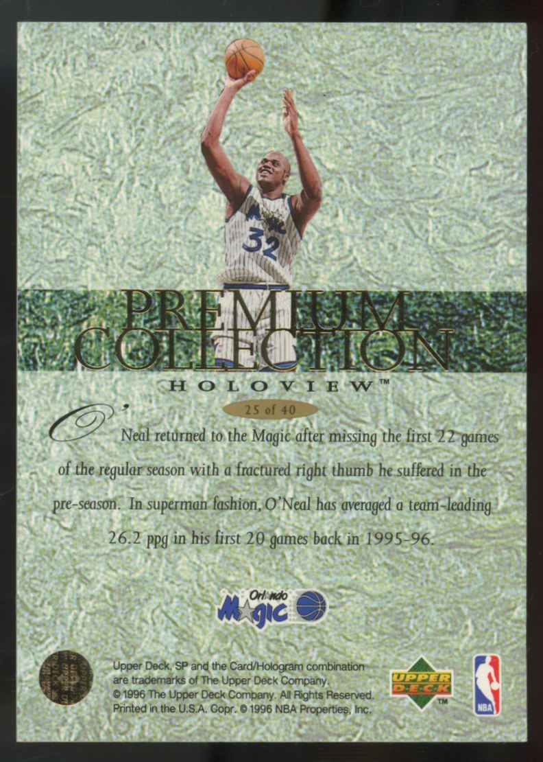 1995-96 Upper Deck SP Holoviews Shaquille O'Neal #25 "A"