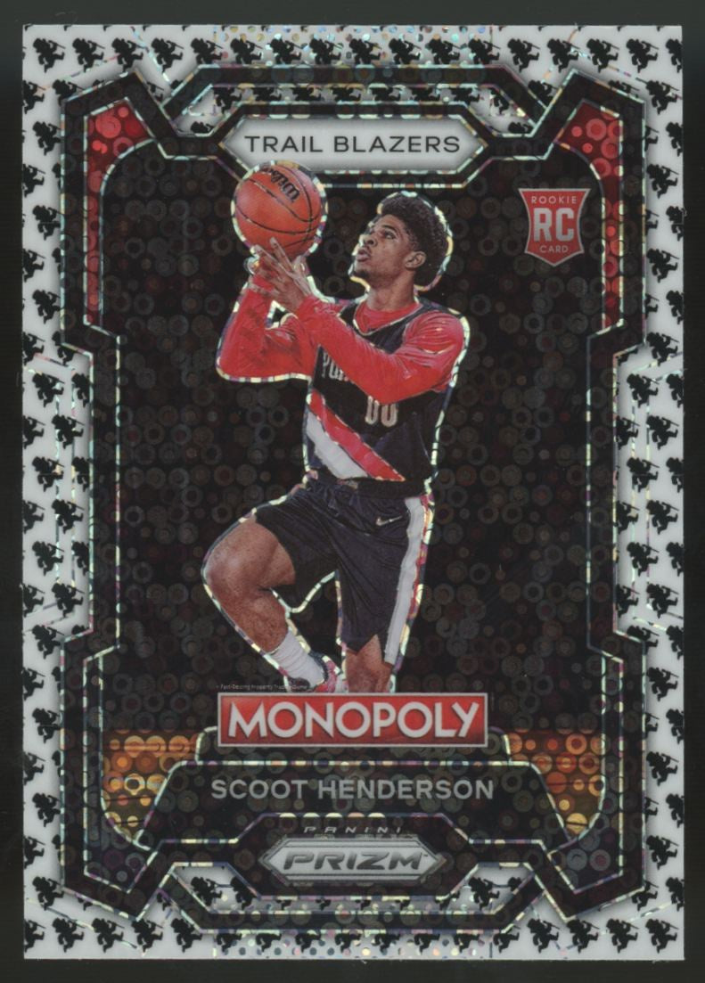 2023-24 Prizm Monopoly Scoot Henderson RC Man Black And White #75