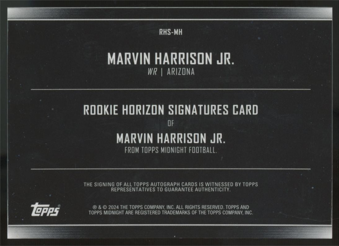 2024 Topps Midnight Marvin Harrison Jr. RC Horizon Twilight Auto /99 #RHS-MH