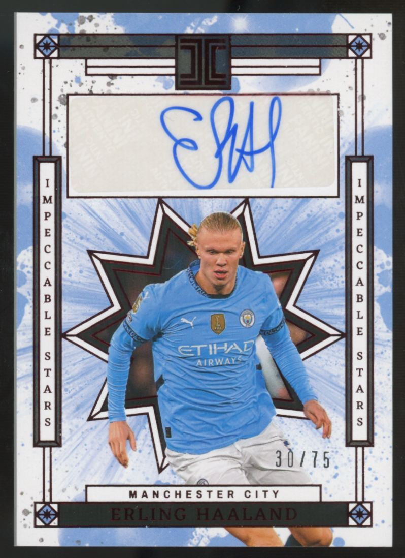 2024-25 Panini Impeccable Premier Erling Haaland Stars Ruby Auto /75 #IS-EH
