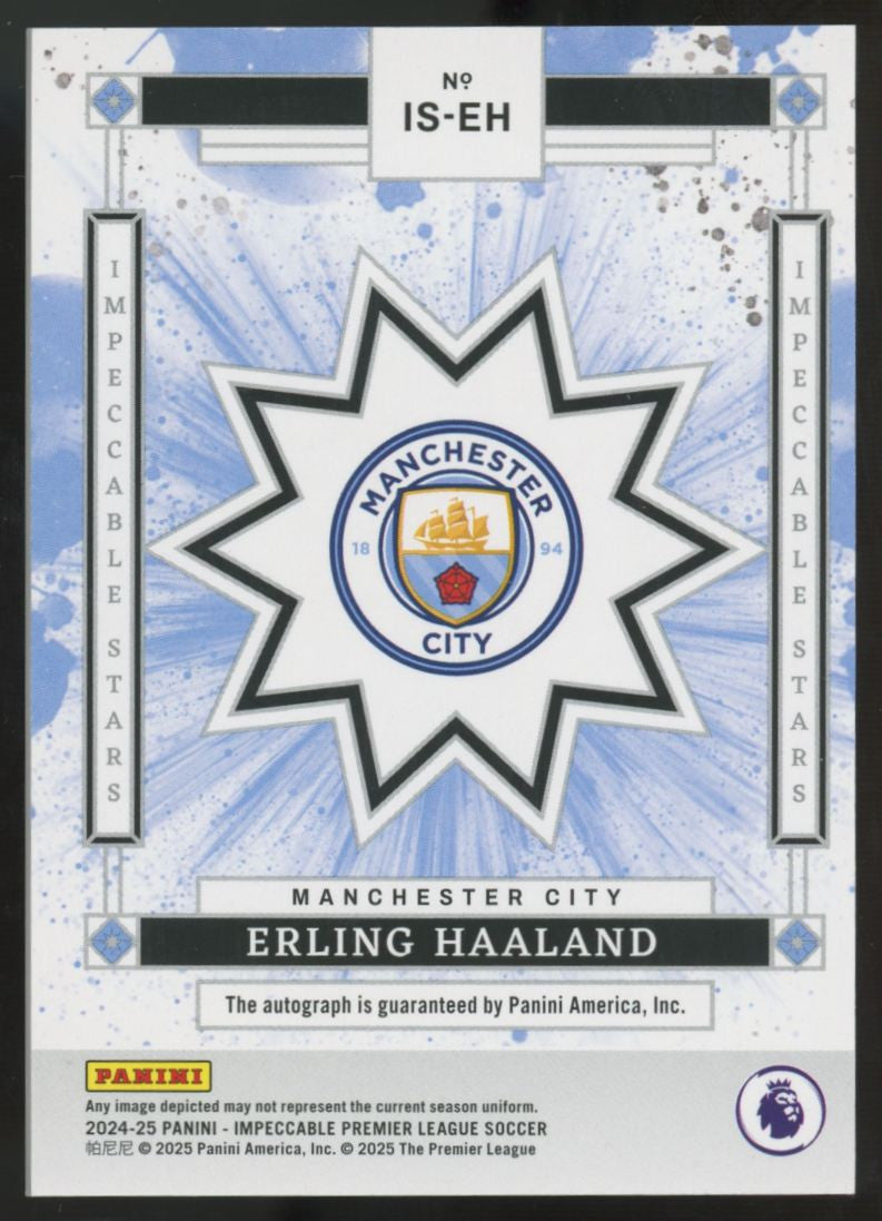 2024-25 Panini Impeccable Premier Erling Haaland Stars Ruby Auto /75 #IS-EH