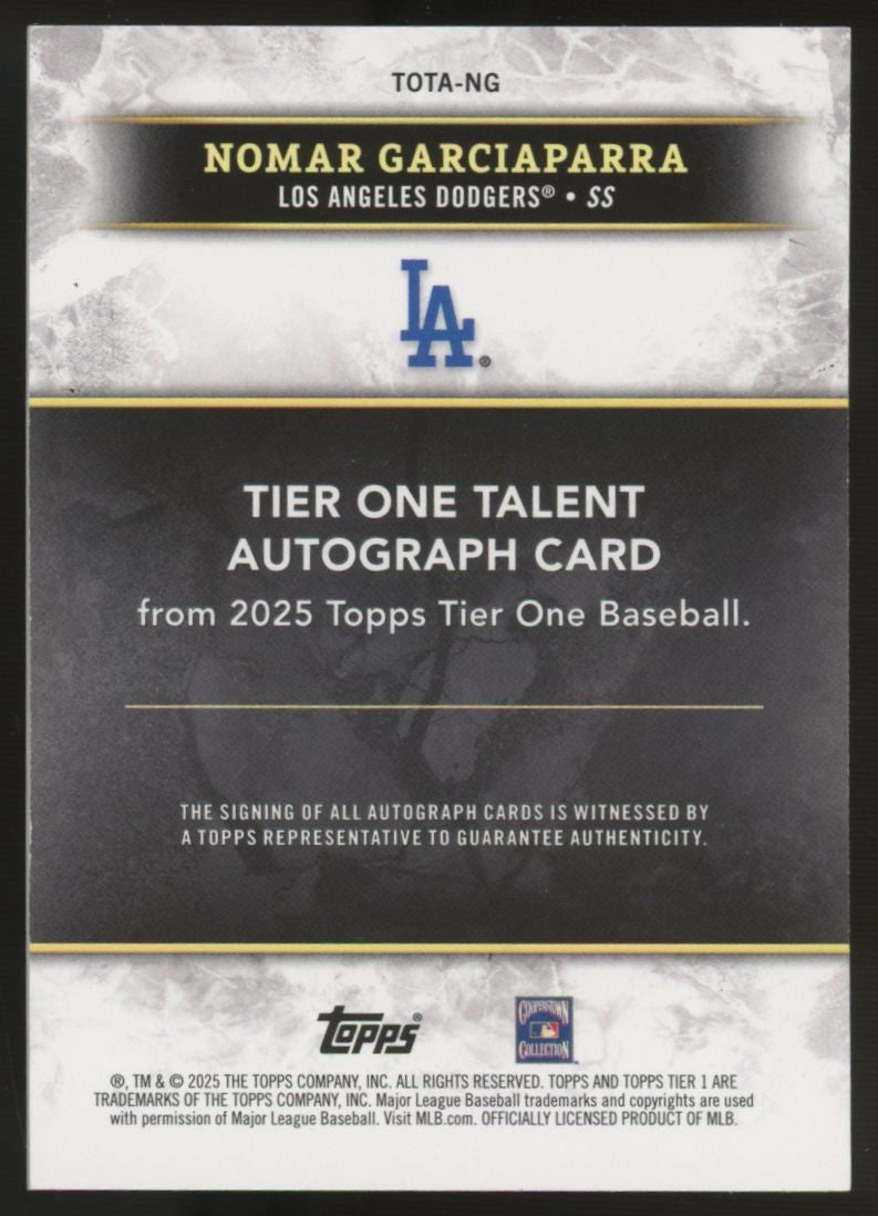 2025 Topps Tier One Nomar Garciaparra Tier One Talent Auto /99 #TOTA-NG