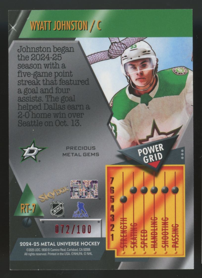 2024-25 Metal Universe Wyatt Johnson Red Precious Metal Gems Retro /100 #RT-7