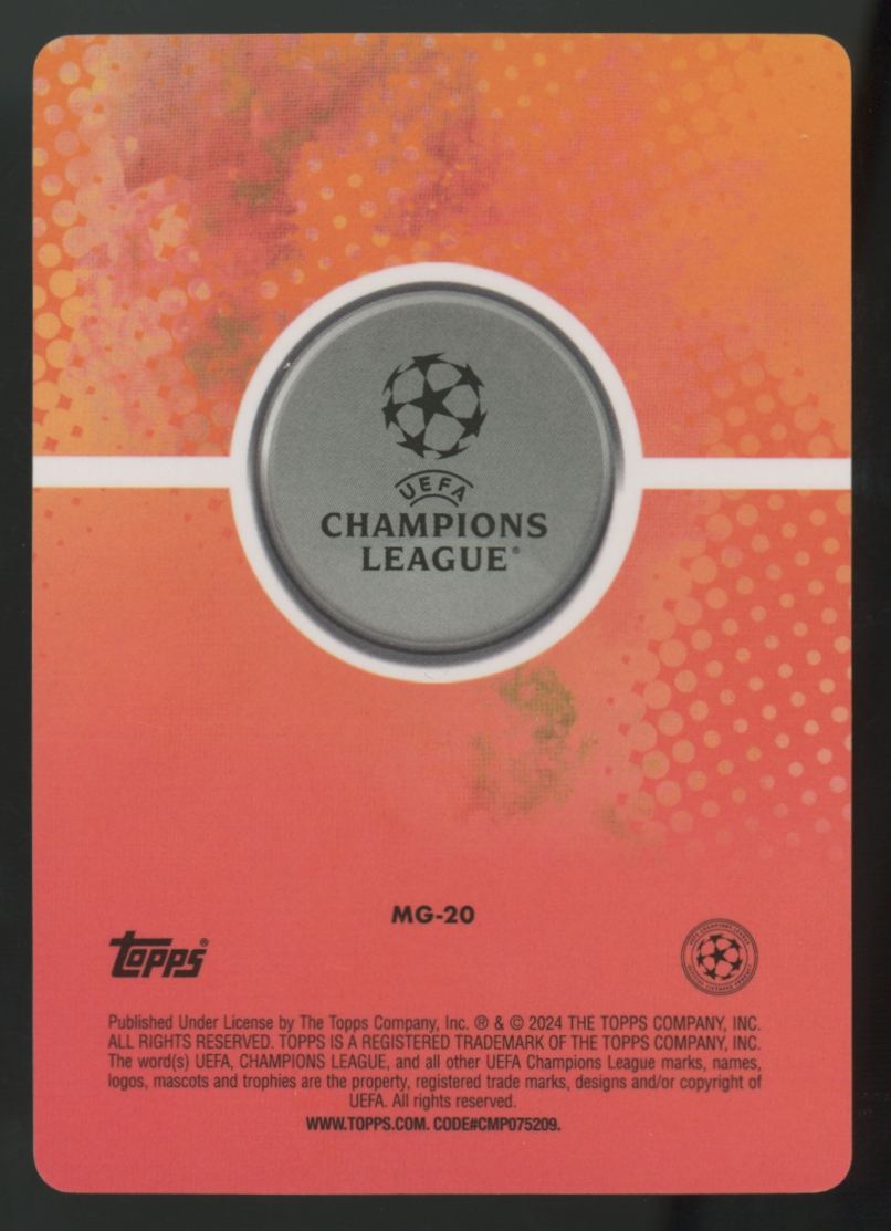 2023-24 Topps Merlin UEFA Club Rodrygo Orange Gamer's Lightning /25 #MG-20