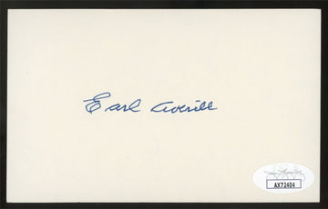 1979 Earl Averill Signed Autographed Index Card JSA Authentic
