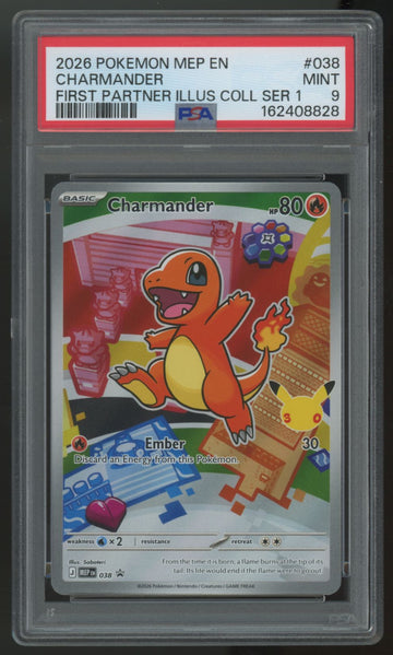2026 Pokemon Charmander First Partner Collection Promo #38 PSA 9