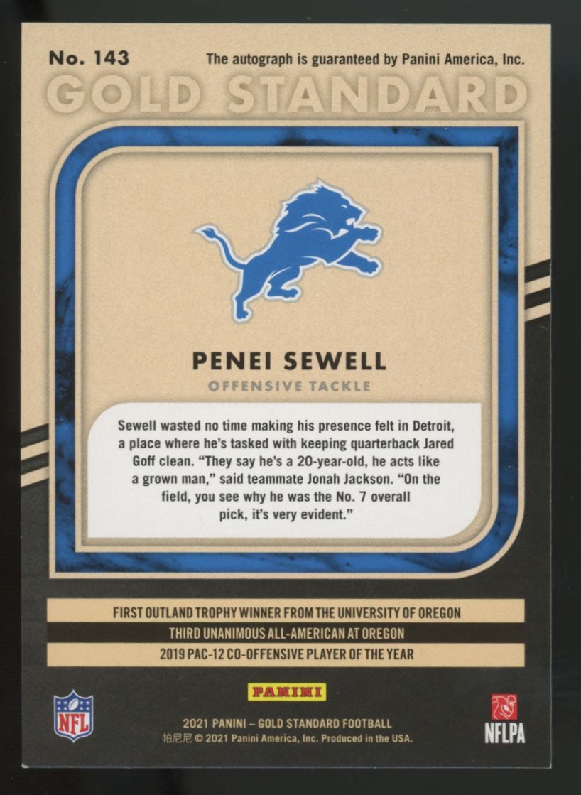 2021 Panini Gold Standard Penei Sewell RC Auto /199 #143